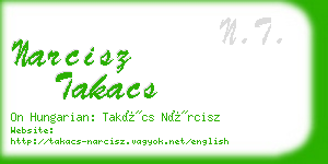 narcisz takacs business card